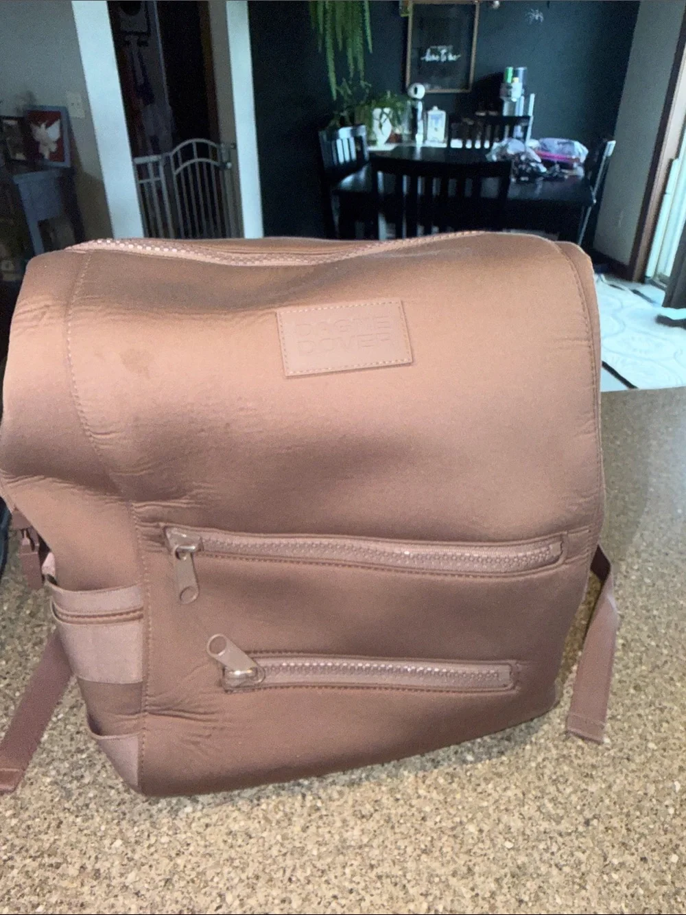 Dagne Dover Indi Neoprene Diaper Backpack in Dusty Rose